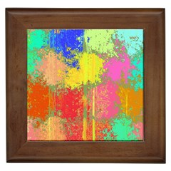 Colorful Paint Spots Framed Tile by LalyLauraFLM