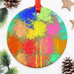 Colorful Paint Spots Ornament (round)