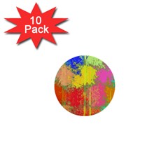 Colorful Paint Spots 1  Mini Button (10 Pack) 