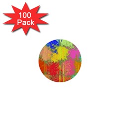 Colorful Paint Spots 1  Mini Button (100 Pack) 