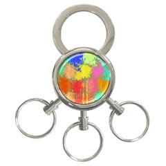 Colorful Paint Spots 3-ring Key Chain