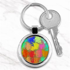 Colorful Paint Spots Key Chain (round)