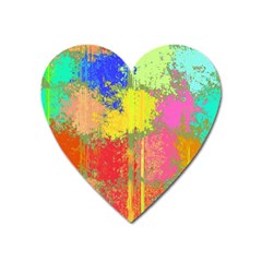 Colorful Paint Spots Magnet (heart)