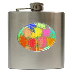 Colorful Paint Spots Hip Flask (6 Oz)