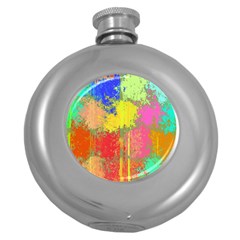 Colorful Paint Spots Hip Flask (5 Oz) by LalyLauraFLM