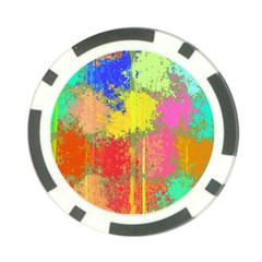 Colorful Paint Spots Poker Chip Card Guard