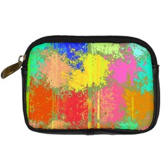 Colorful Paint Spots Digital Camera Leather Case