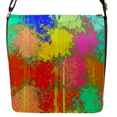 Colorful Paint Spots Flap Closure Messenger Bag (s) by LalyLauraFLM