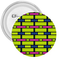 Pink,green,blue Rectangles Pattern 3  Button