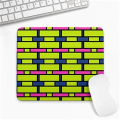 Pink,green,blue Rectangles Pattern Large Mousepad