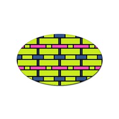 Pink,green,blue Rectangles Pattern Sticker Oval (10 Pack) by LalyLauraFLM