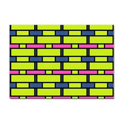 Pink,green,blue Rectangles Pattern Sticker A4 (10 Pack) by LalyLauraFLM