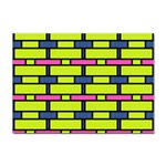 Pink,green,blue rectangles pattern Sticker A4 (100 pack) Front