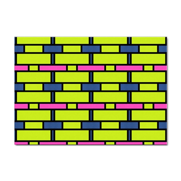 Pink,green,blue rectangles pattern Sticker A4 (100 pack)