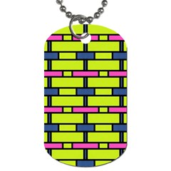 Pink,green,blue Rectangles Pattern Dog Tag (two Sides)