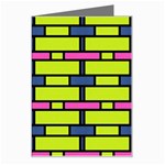 Pink,green,blue rectangles pattern Greeting Card Left