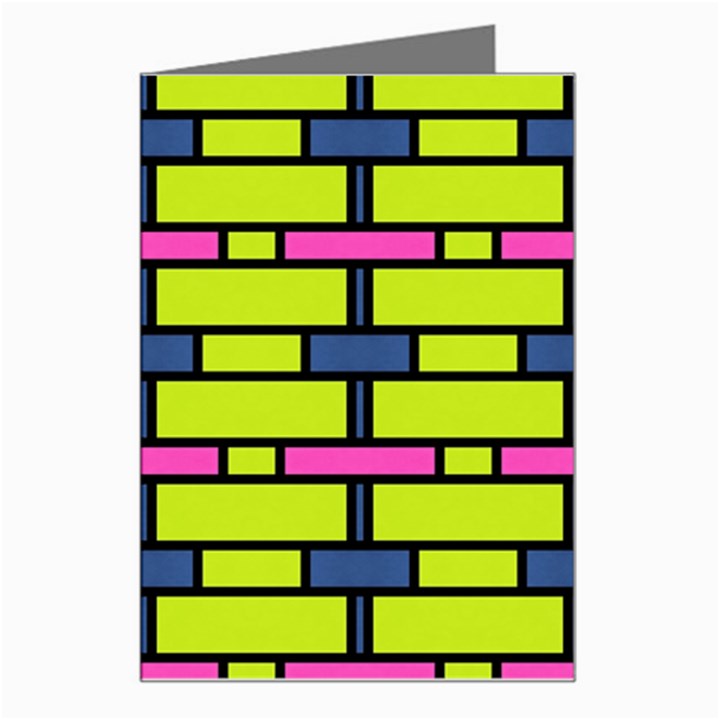 Pink,green,blue rectangles pattern Greeting Card