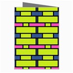 Pink,green,blue rectangles pattern Greeting Card Right