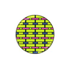 Pink,green,blue Rectangles Pattern Hat Clip Ball Marker (4 Pack) by LalyLauraFLM