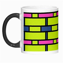 Pink,green,blue Rectangles Pattern Morph Mug by LalyLauraFLM