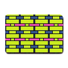 Pink,green,blue Rectangles Pattern Small Doormat