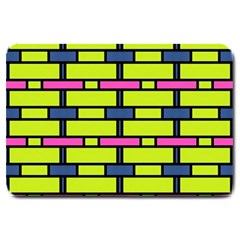 Pink,green,blue Rectangles Pattern Large Doormat