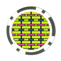 Pink,green,blue Rectangles Pattern Poker Chip Card Guard by LalyLauraFLM