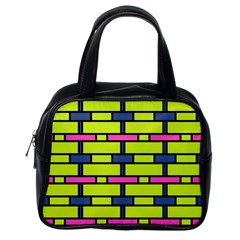 Pink,green,blue Rectangles Pattern Classic Handbag (one Side) by LalyLauraFLM