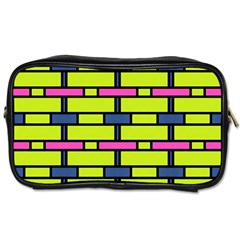 Pink,green,blue Rectangles Pattern Toiletries Bag (one Side) by LalyLauraFLM