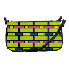 Pink,green,blue Rectangles Pattern Shoulder Clutch Bag