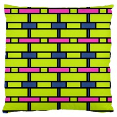 Pink,green,blue Rectangles Pattern Large Cushion Case (two Sides)