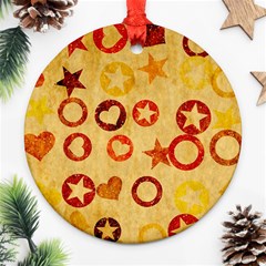 Shapes On Vintage Paper Ornament (round)