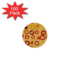 Shapes On Vintage Paper 1  Mini Button (100 Pack) 