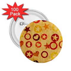 Shapes On Vintage Paper 2 25  Button (100 Pack) by LalyLauraFLM