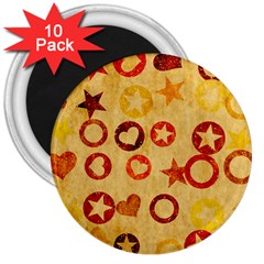 Shapes On Vintage Paper 3  Magnet (10 Pack)