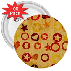 Shapes On Vintage Paper 3  Button (100 Pack)