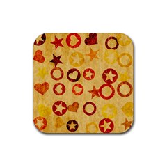 Shapes On Vintage Paper Rubber Coaster (square)