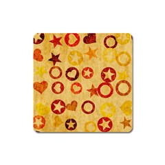 Shapes On Vintage Paper Magnet (square)