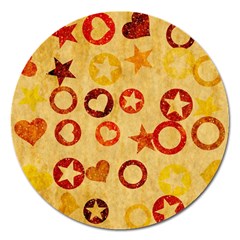 Shapes On Vintage Paper Magnet 5  (round)