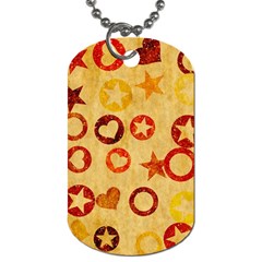 Shapes On Vintage Paper Dog Tag (one Side)