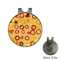 Shapes On Vintage Paper Golf Ball Marker Hat Clip