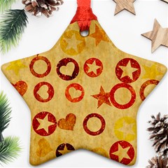 Shapes On Vintage Paper Star Ornament (two Sides) by LalyLauraFLM