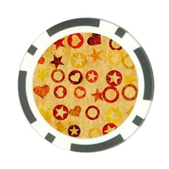 Shapes On Vintage Paper Poker Chip Card Guard