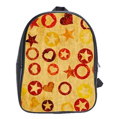 Shapes On Vintage Paper School Bag (large)