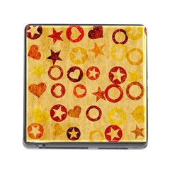 Shapes On Vintage Paper Memory Card Reader (square)