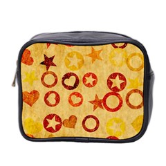 Shapes On Vintage Paper Mini Toiletries Bag (two Sides)