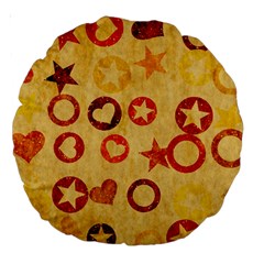 Shapes On Vintage Paper Large 18  Premium Round Cushion 