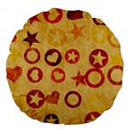 Shapes on vintage paper Large 18  Premium Round Cushion  Back