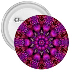 Pink Fractal Kaleidoscope  3  Button