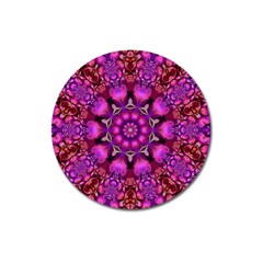 Pink Fractal Kaleidoscope  Magnet 3  (round)